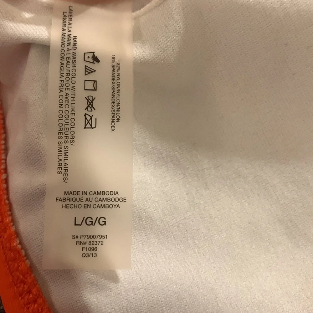 RAISINS Bikini Top Orange Large Beach Pool Swim Tangerine